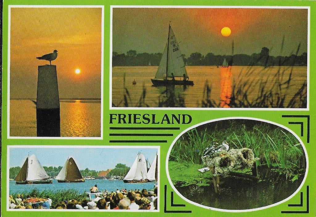 H6321 gelopen ansichtkaart friesland, Verzamelen, Ansichtkaarten | Nederland, Ophalen of Verzenden, 1980 tot heden, Gelopen, Friesland