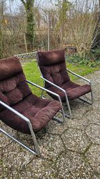 Lounge fauteuils, vintage, 70s, corduroy, retro, Huis en Inrichting, Fauteuils, Ophalen, Gebruikt, Minder dan 75 cm, Stof