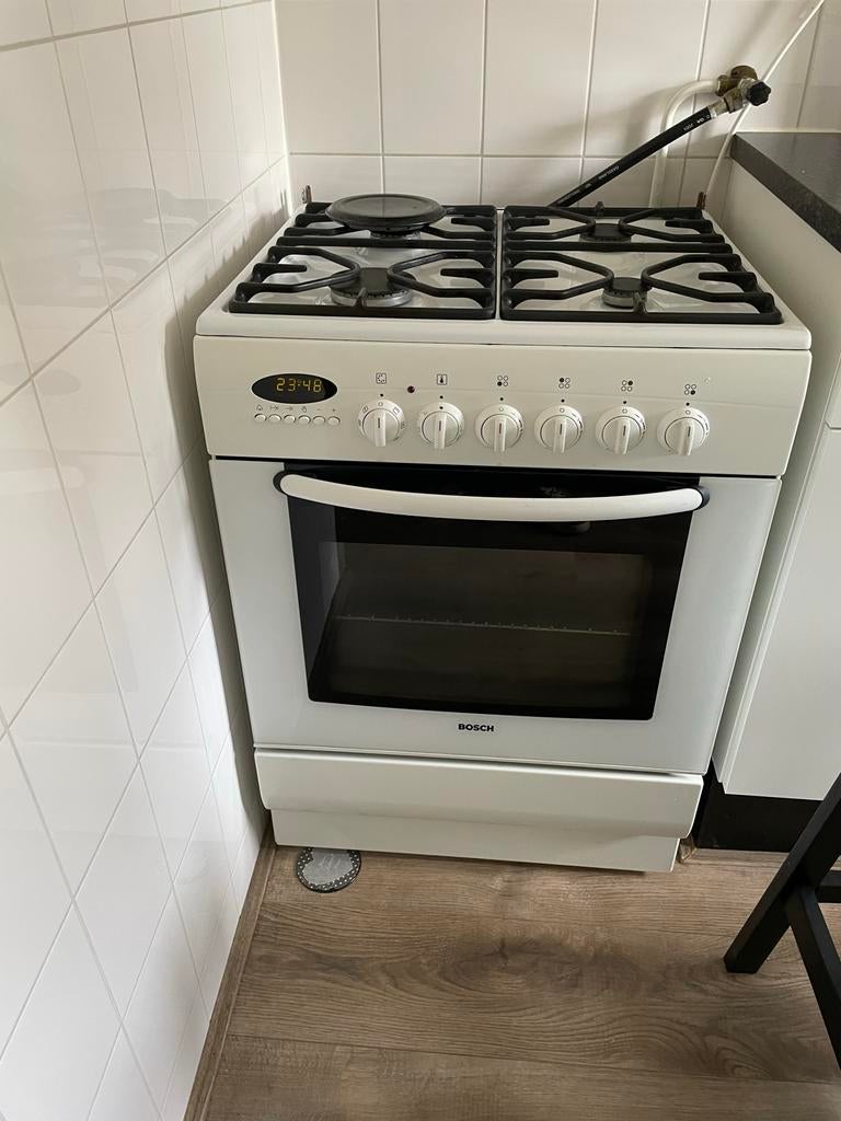 Bosch Gasfornuis met Oven - Vrijstaand, Ophalen, Gebruikt, 60 cm of meer, 4 kookzones
