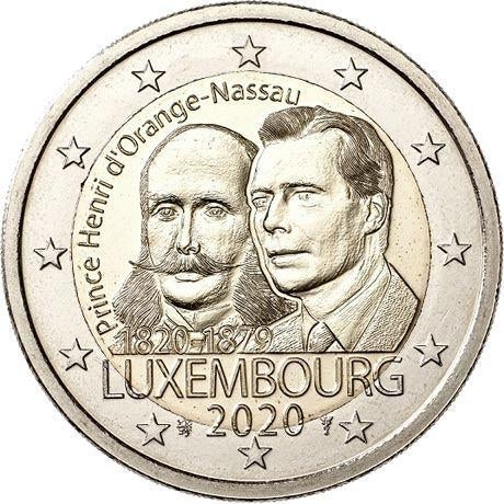 2 euro Luxemburg 2020 - Prins Hendrik (UNC), Postzegels en Munten, Ophalen of Verzenden, Luxemburg, 2 euro, Losse munt