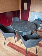 Eethoek met 4 stoelen (zgan), Ophalen, Zo goed als nieuw, Modern, Marmerlook, 4 tot 6 stoelen