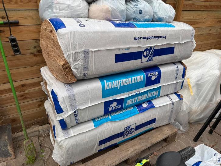 Nieuwe restpartij Glaswol Isolatie 21,9m2, Doe-het-zelf en Verbouw, Isolatie en Afdichting, Nieuw, Glaswol, 8 tot 12 cm, 15 m² of meer