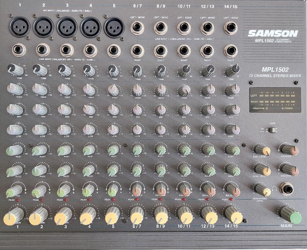 15 kanaals mengtafel in zeer nette staat, Ophalen, Zo goed als nieuw, 10 tot 20 kanalen, Microfooningang