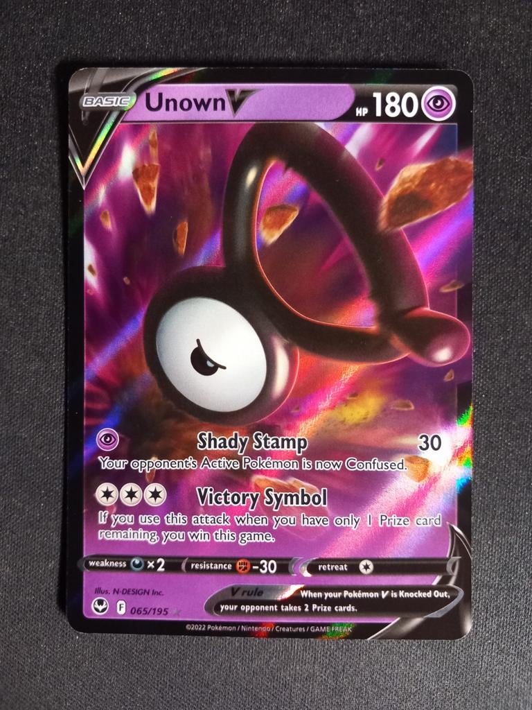 Pokemon Unown V 065/195 Silver Tempest Ultra Rare NM, Verzenden, Zo goed als nieuw, Losse kaart, Foil