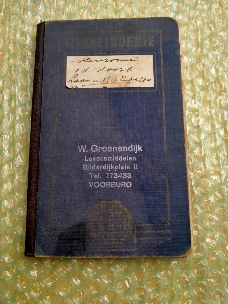 Oud winkelboekje W Groenendijk Voorburg., Ophalen of Verzenden, Gebruikt, Overige typen