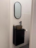Moderne WC meubel set met spiegel en natuurstenen waskom, Ophalen, Minder dan 50 cm, Zo goed als nieuw, Minder dan 100 cm