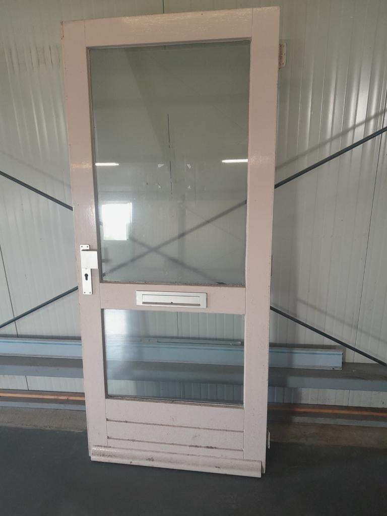 Voordeur hardhout, Doe-het-zelf en Verbouw, Deuren en Horren, Ophalen, Gebruikt, 80 tot 100 cm, Buitendeur