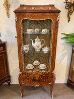 Prachtige antieke vitrine met Limoges plaquettes, Antiek en Kunst, Ophalen