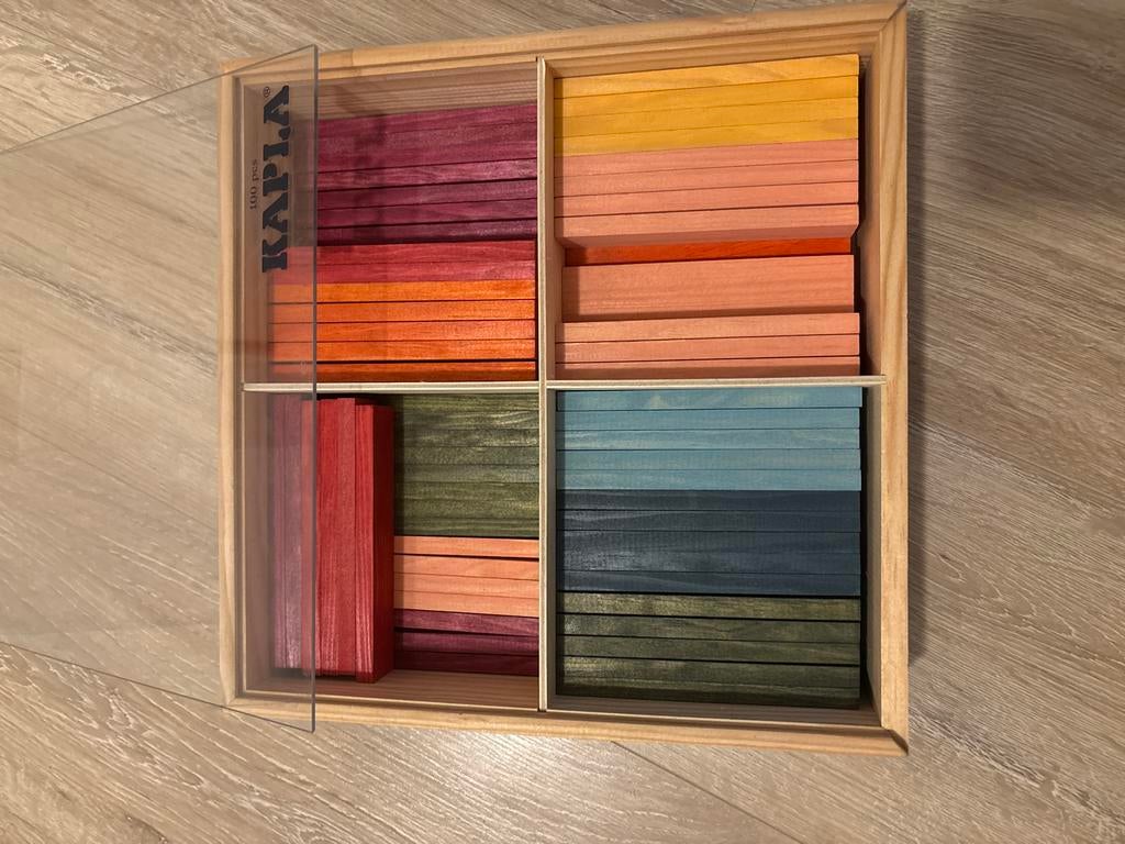 Kapla gekleurd 100 stuks compleet in houten kist, Ophalen, Zo goed als nieuw, Bouwen