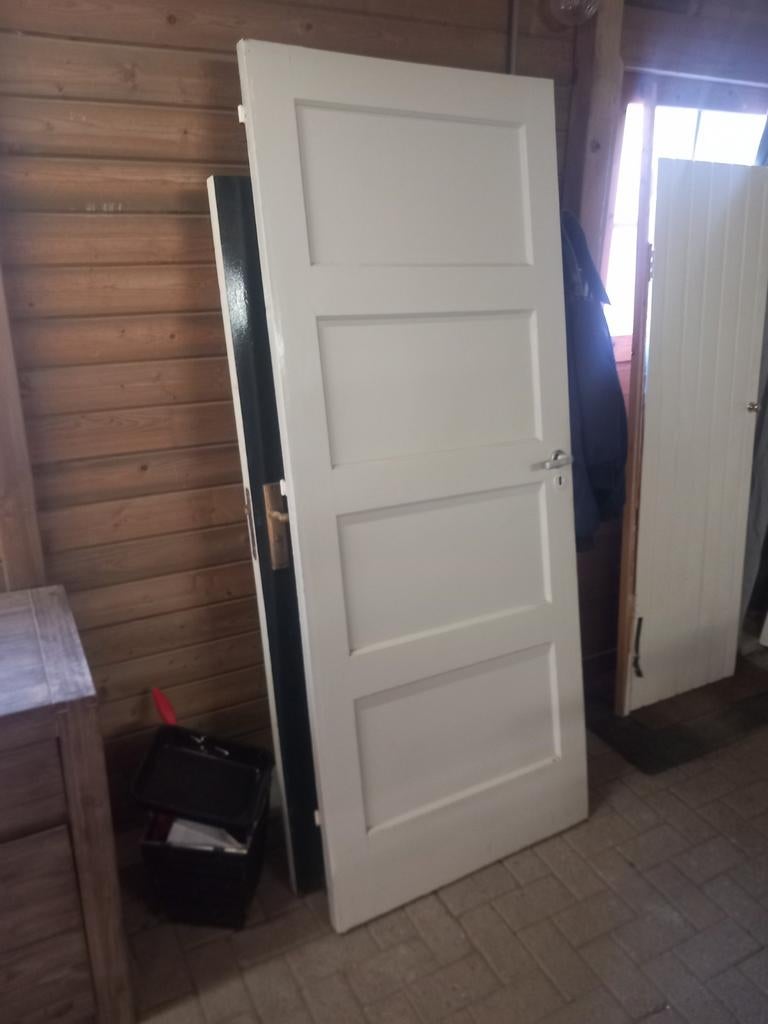 Witte massieve binnendeur met 4 panelen, Ophalen of Verzenden