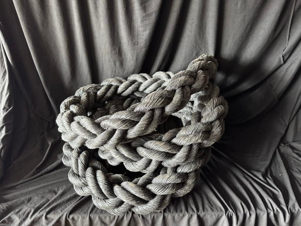 Dik Zwart Scheepstouw| DECO| BAR| 300MM DIK| VINTAGE| SIER, Ophalen of Verzenden, Zo goed als nieuw