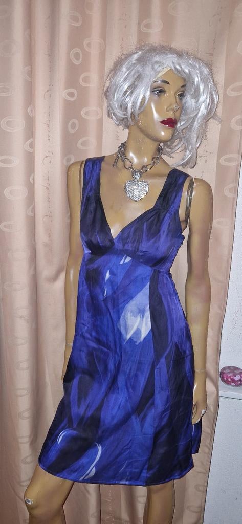 Turnover jurk maat 36 zgan, Blauw, Zo goed als nieuw, Maat 36 (S), Boven de knie