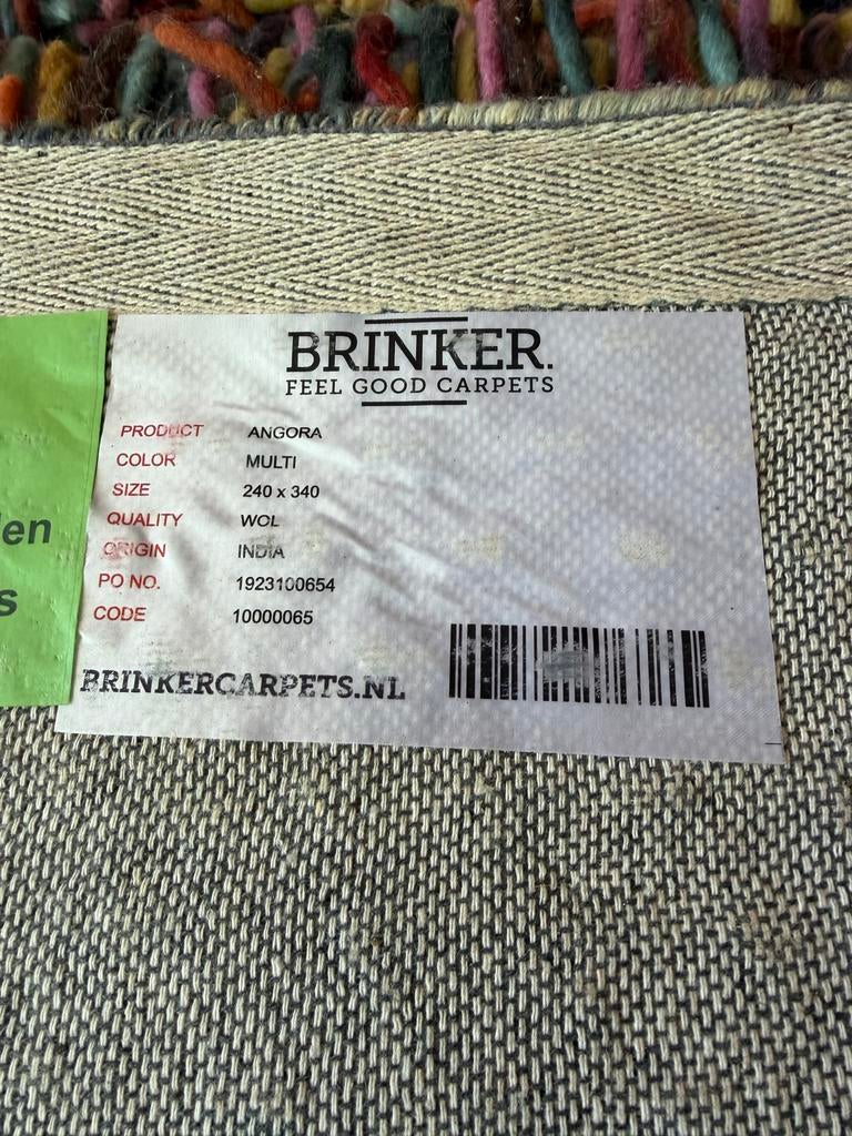 Multicolor Vloerkleed 240x340 - Brinker Angora Wol, Overige kleuren, Ophalen of Verzenden, Zo goed als nieuw, 200 cm of meer