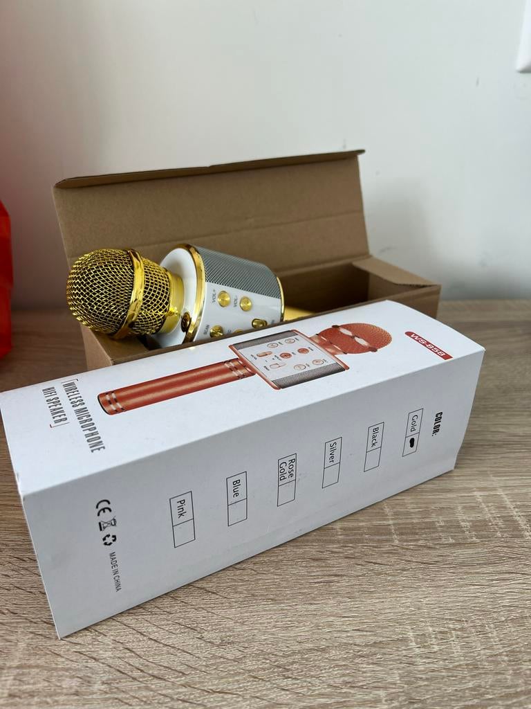 Nieuwe Gouden Karaoke Microfoon, Ophalen of Verzenden, Nieuw, Microfoon(s)