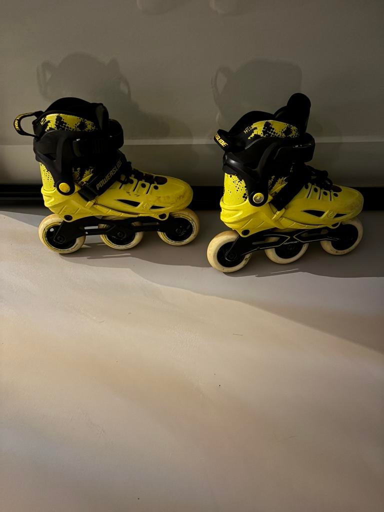 Powerslide skeelers maat 33-36 geel, Sport en Fitness, Skeelers, Ophalen, Gebruikt, Powerslide