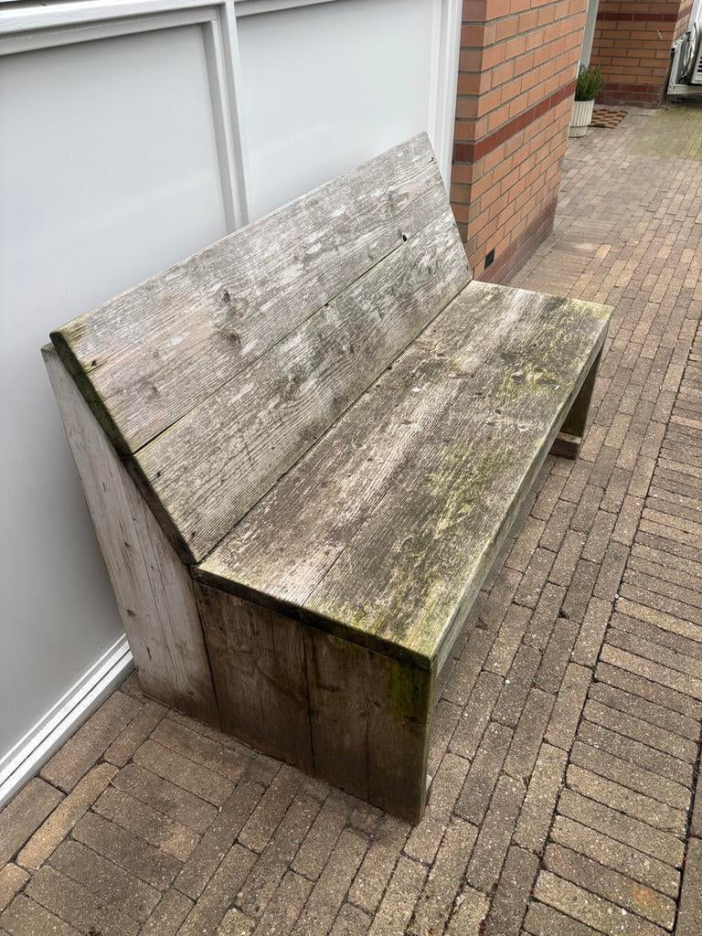Steiger houten bank buiten, Tuin en Terras, Ophalen, Gebruikt, Hout