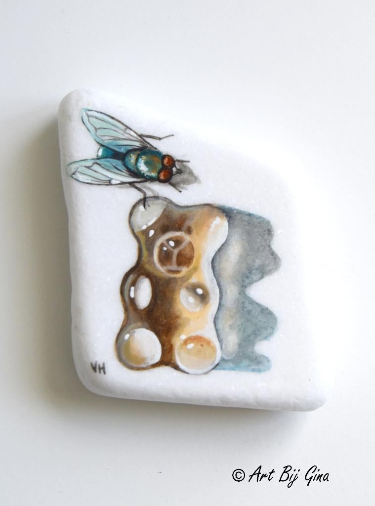 I love candy, Gummi Bear geschilderd op een Santorini steen, Antiek en Kunst, Kunst | Overige Kunst, Ophalen of Verzenden