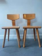 Houten schoolstoeltje 2 stuks - vintage, Ophalen, Gebruikt, Stoel(en)