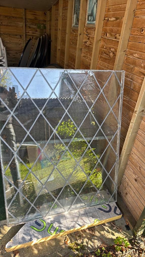 Glas  in lood, Tuin en Terras, Ophalen, Zo goed als nieuw, Hout, Minder dan 3 meter