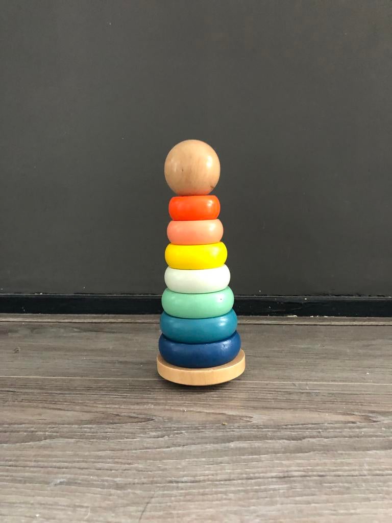 Houten stapeltoren met gekleurde ringen, Ophalen, Zo goed als nieuw, Overige typen