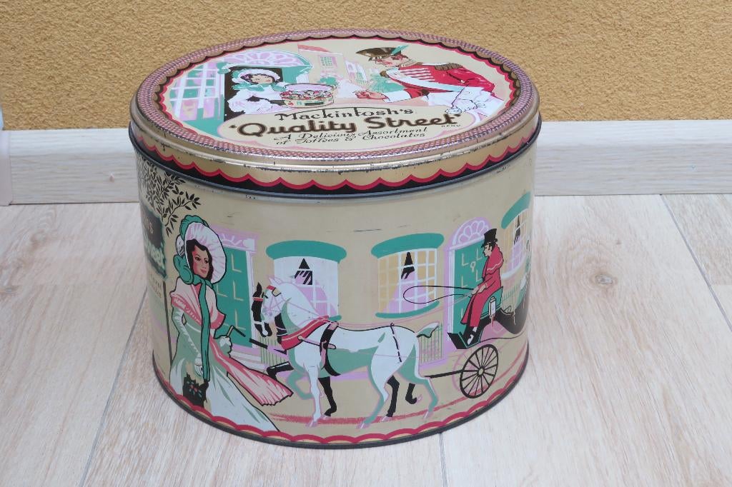 Mooi groot vintage blik trommel Mackintosh's Quality Street, Ophalen of Verzenden
