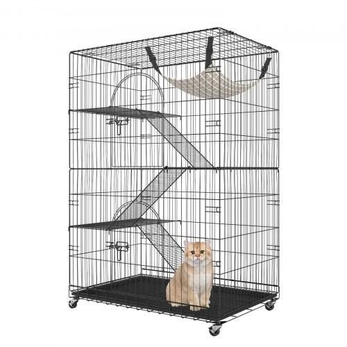 VEVOR 99 Cm Rollende Metalen Frettenkooi, Grote 2 Laags Critter Nation Cage Kleine Dierenkooi Met Hellingen En Lade Eenvoudig Op Te Zetten Voor Huisdiermuizen Hamster Cavia Chinchilla Eekhoorn 906032159