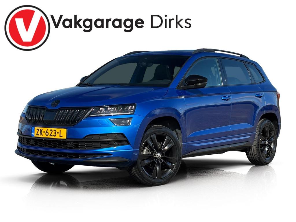 Skoda Karoq 1.5 TSI DSG7 Sportline ✅ Pano ✅ LED ✅ ACC, Stof, 150 pk, Blauw, Bedrijf