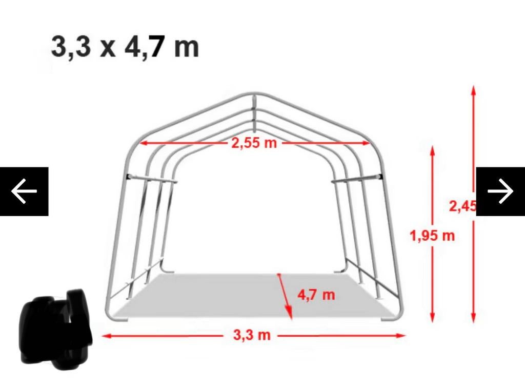 Garagetent, Ophalen, Zo goed als nieuw, Minder dan 5 meter