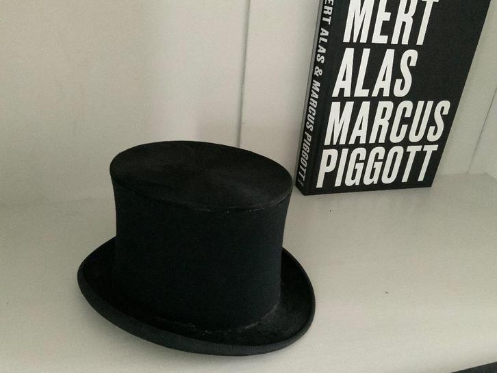 Antieke oude vintage formele zwarte hoge hoed 19e eeuw, Antiek en Kunst, Antiek | Kleding en Accessoires