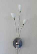 Hele mooie wandlamp met 3 kelkjes met snoer en schakelaar, Ophalen, Gebruikt, Glas