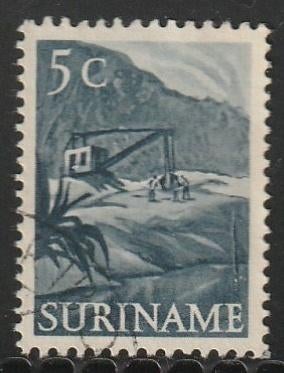 Suriname 1953 299 Bauxietmijn, Gest, Postzegels en Munten, Postzegels | Suriname, Ophalen of Verzenden, Gestempeld