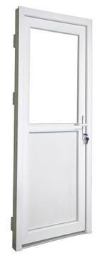 Kunststof Buitendeur 1/2glas Buiten B120 H208cm Wit, Niet ingevuld, Kunststof, Niet ingevuld, Nieuw