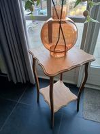 Houten bijzettafel met twee bladen, Ophalen of Verzenden, Gebruikt, Rond, Minder dan 55 cm