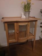 Vintage licht eiken Art-Deco thee of dranken kastje met glas, Antiek en Kunst, Antiek | Meubels | Kasten, Ophalen