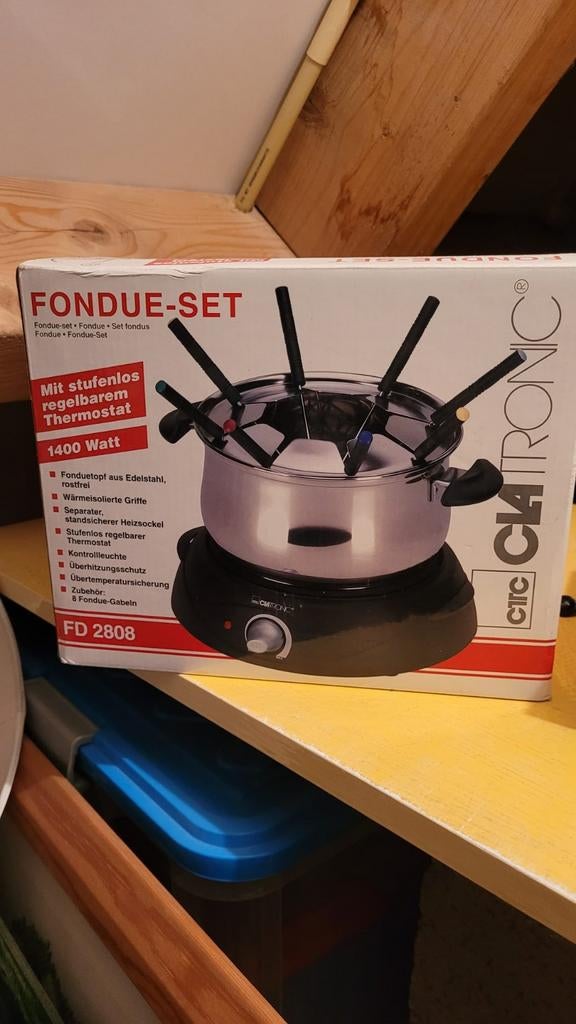 Clatronic Fondueset - 1x gebruikt, zonder stokjes, Ophalen of Verzenden, Zo goed als nieuw, Elektrisch, Fondueset