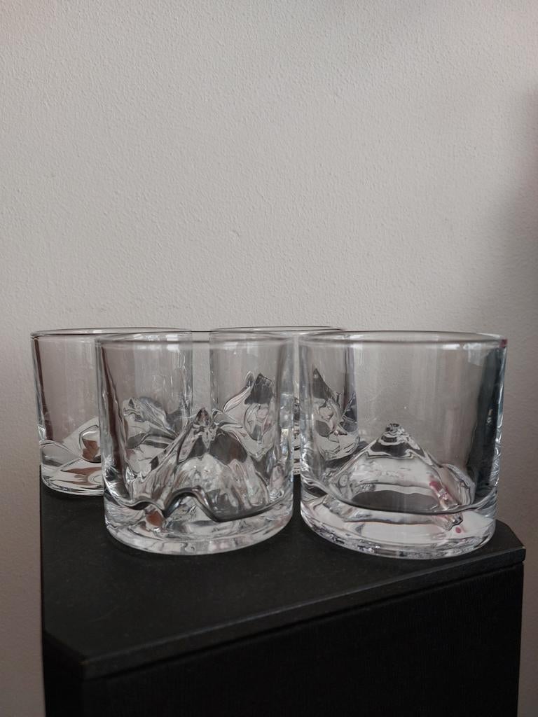 4 kristallen Everest whisky glazen Liiton, Antiek en Kunst, Ophalen of Verzenden