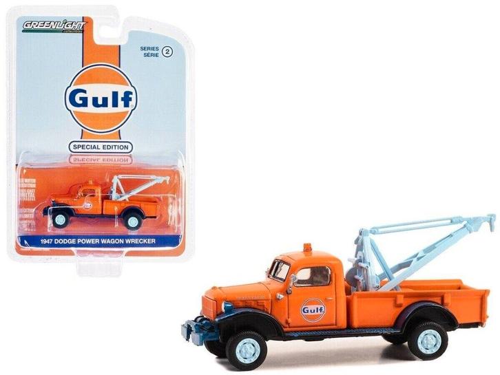 1947 Dodge Power Wagon Wrecker van Greenlight 1/64 Gulf, Hobby en Vrije tijd, Modelauto's | Overige schalen, Nieuw, Auto, Ophalen of Verzenden