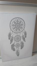 Canvas met dromenvanger - Stijlvolle wanddecoratie, Schilderij, Boho, Textiel, Ophalen of Verzenden