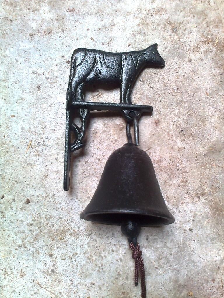 Leuke Bel, Deurbel, Klok Koe, os, rund, zwart gietijzer, Ophalen of Verzenden, Nieuw