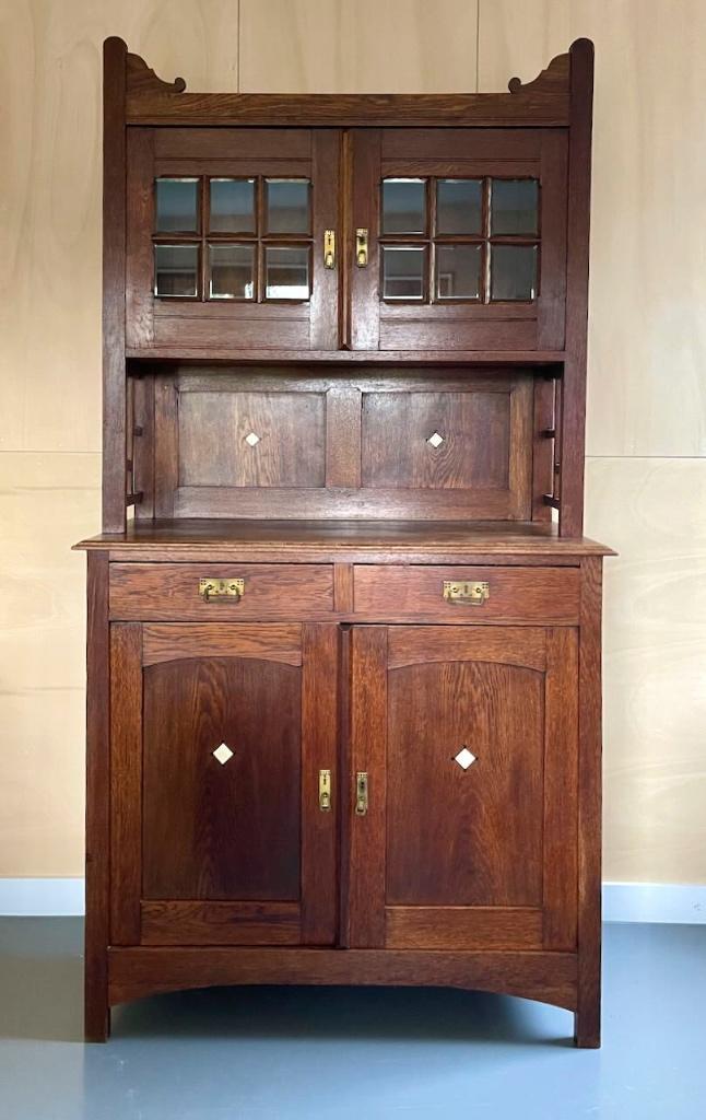 Buffetkast vintage (Art Nouveau), Gebruikt, Eikenhout, 150 tot 200 cm, 25 tot 50 cm