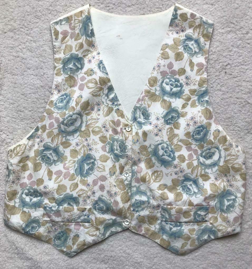 Gilet jaren 80 bloem motief maat M, Ophalen of Verzenden, Zo goed als nieuw, Maat 38/40 (M), Overige kleuren
