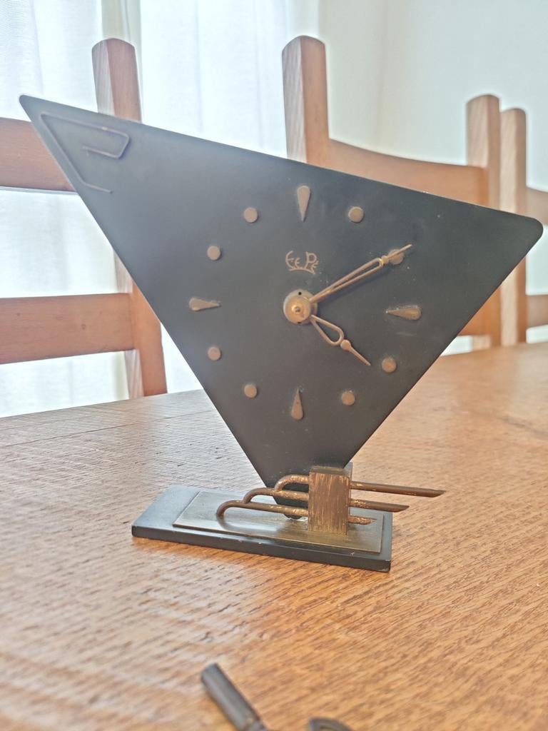 Vintage AWU Klok - Art Deco Tafellamp Klok, Ophalen of Verzenden