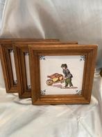 Tichelaar Makkum tegels met houten lijst, Ophalen of Verzenden