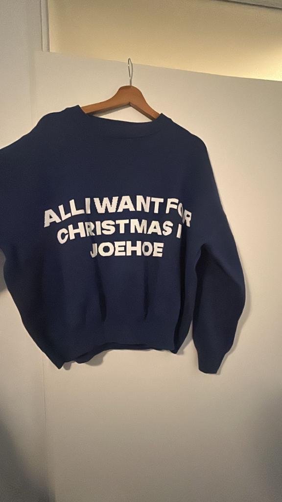 Bankzitters trui "All I want for Christmas is Joehoe", Ophalen of Verzenden, Nieuw, Maat 48/50 (M), Blauw
