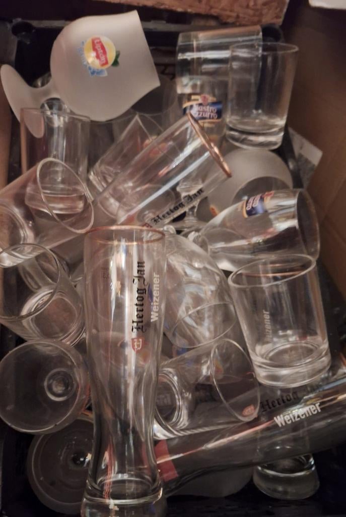 Krat vol glazen, Verzamelen, Glas en Borrelglaasjes, Ophalen, Nieuw, Overige typen
