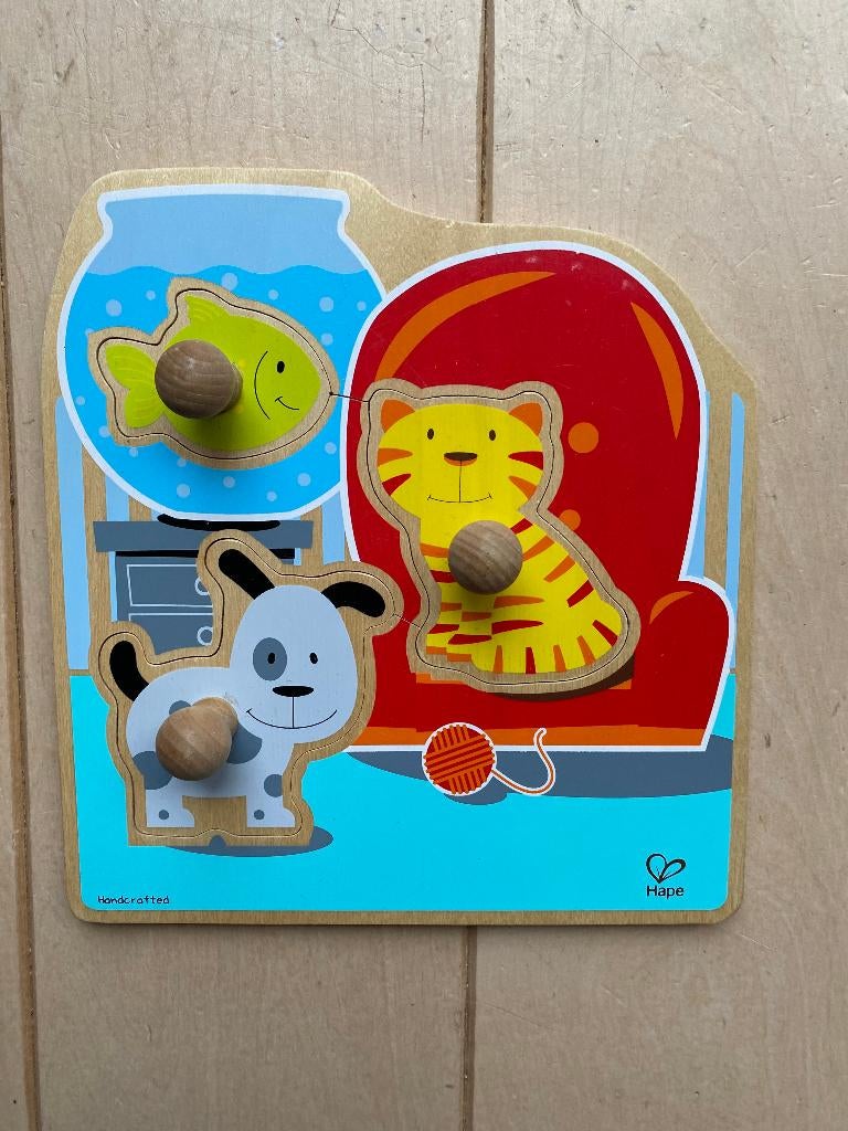 Mooie houten Hape puzzel, Ophalen of Verzenden, Zo goed als nieuw