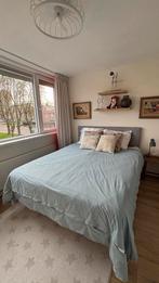 Tweepersoonsbed 160x200 met stoffen hoofdbord, Ophalen, Gebruikt, Tweepersoons, 200 cm