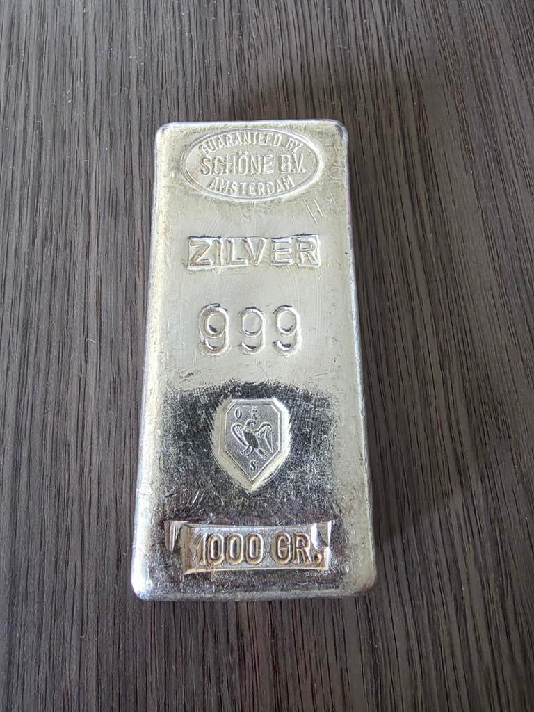 1 kilo baar zilver Schöne, Ophalen, Zilver