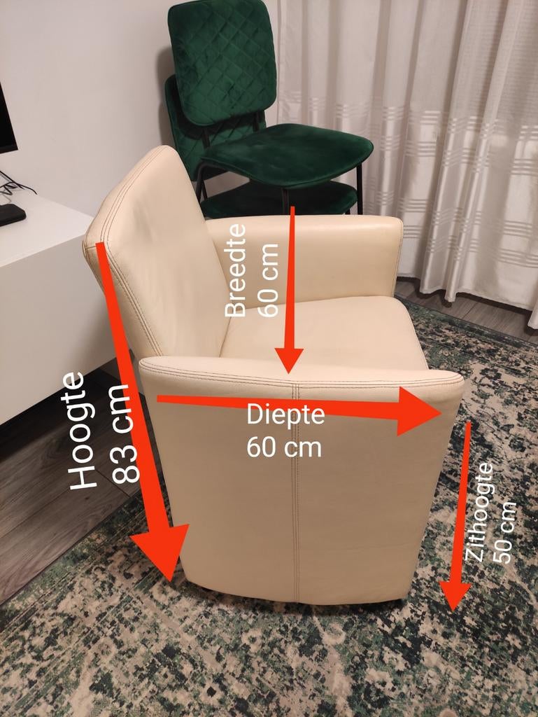 Een stuk lederen W. Schillig 1 x Eetkamerstoel /fauteuil, Huis en Inrichting, Fauteuils, Ophalen