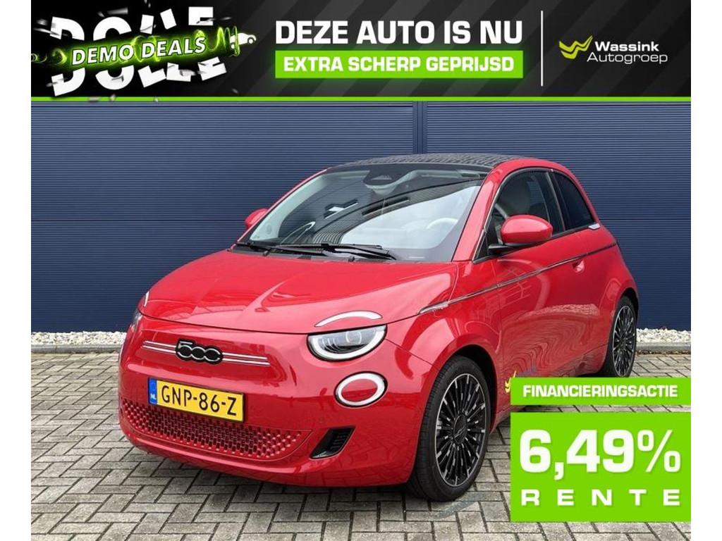 Fiat 500C Electrisch CABRIO 42kWh I DEMO DEAL I 118pk Aut La, Automaat, Gebruikt, Cabriolet, Leder